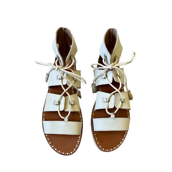 Lucky Brand Dristel Gladiator Sandal size 8.5 Cream Leather - Picture 2 of 12